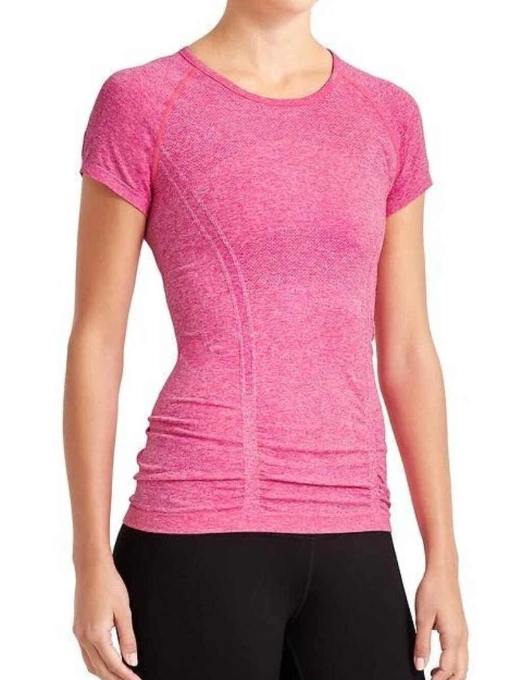 Athleta Fastest Track Tee - Brilliant Magenta Heather - Size Large